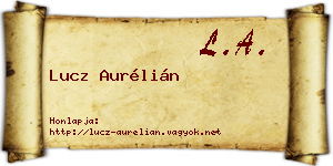 Lucz Aurélián névjegykártya